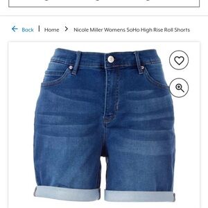 Nicole miller high rise soho Jean shorts